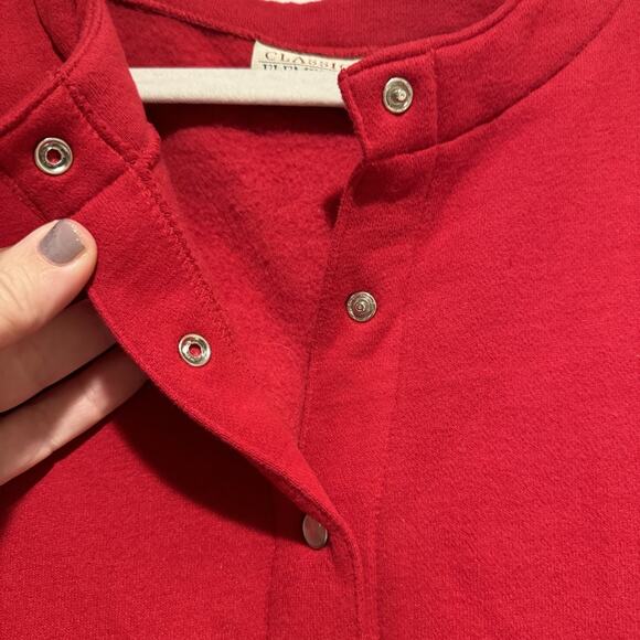 Classic Elements Red Christmas Tree Snowman Cardigan Sweatshirt Large Petite - Picture 4 of 6